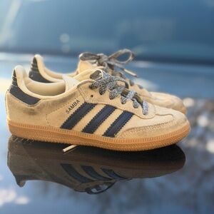Adidas Kids Samba  Sneakers - Cream and Navy